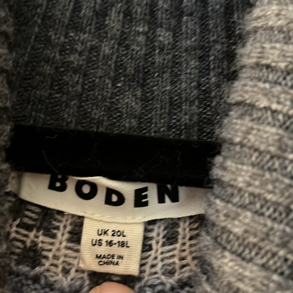 Boden wool blend gray sweater midi dress. Size 16-18. - Picture 2 of 10